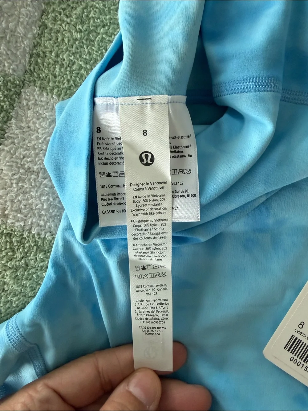 NWT Lululemon Align HR Pant 25” SWBY Blue Tie Dye Size 8